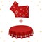 Round Christmas Tablecloth 60 Inch Round Table Cover, Snowflake Chirstmas Table Cloth Indoor Xmas Decorative Table Cover for Party Kitchen Dining Room, Red